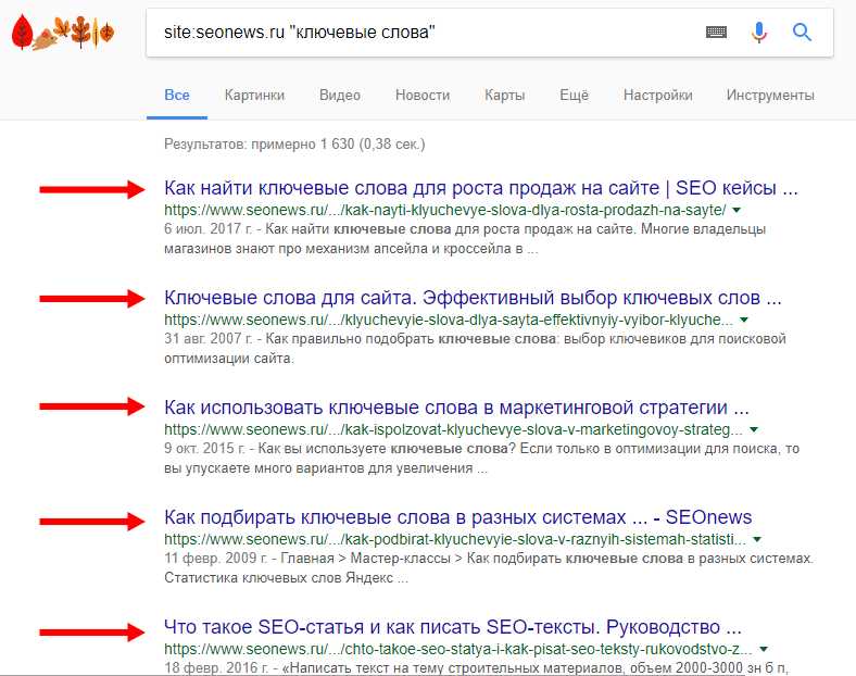 Значение ключевых слов в SEO