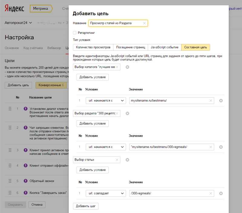 Правильная постановка целей в Яндекс.Метрике
